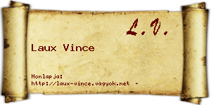 Laux Vince névjegykártya